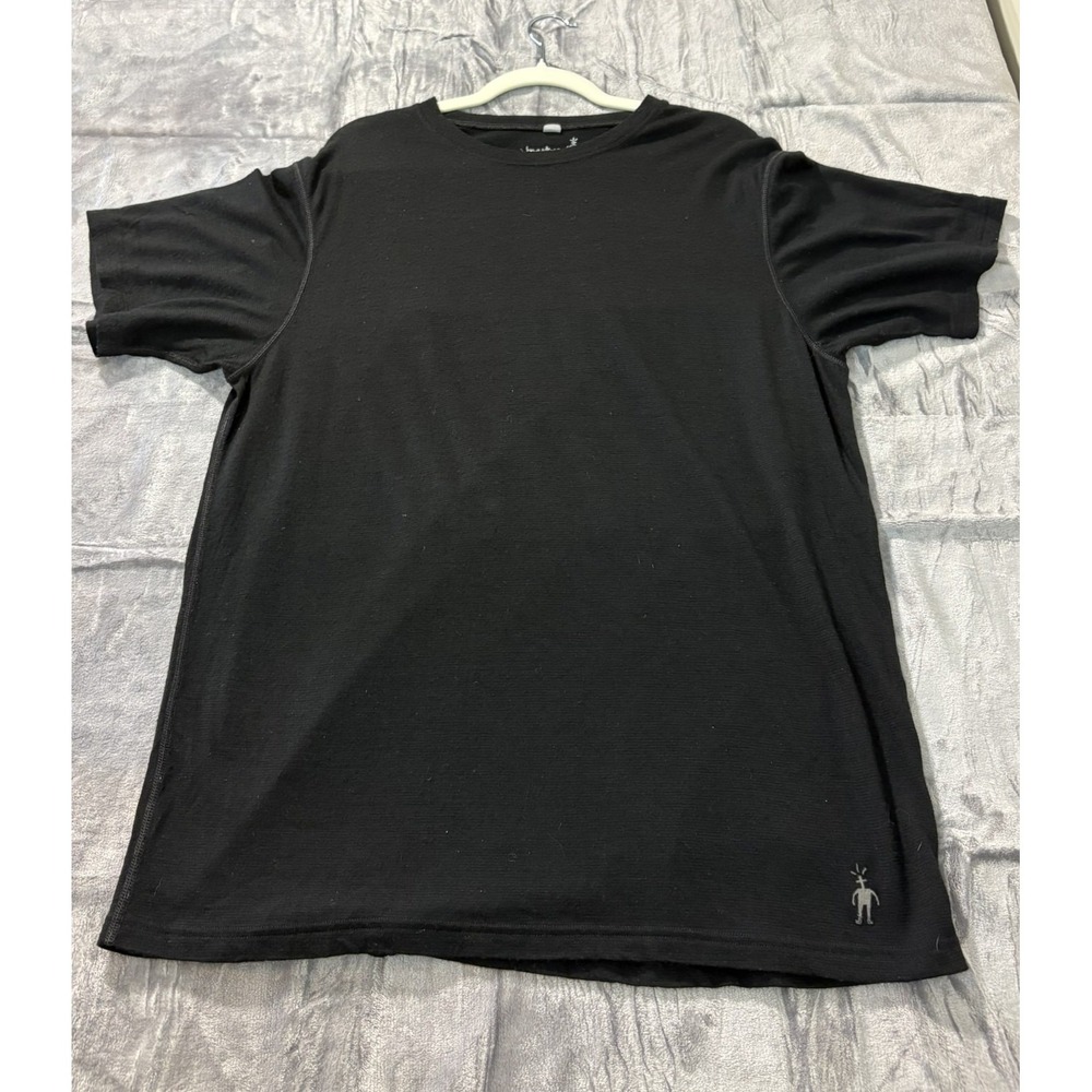 Smartwool 100% Merino Wool Short Sleeve Base Layer Shirt Men's XL Black Crew Tee